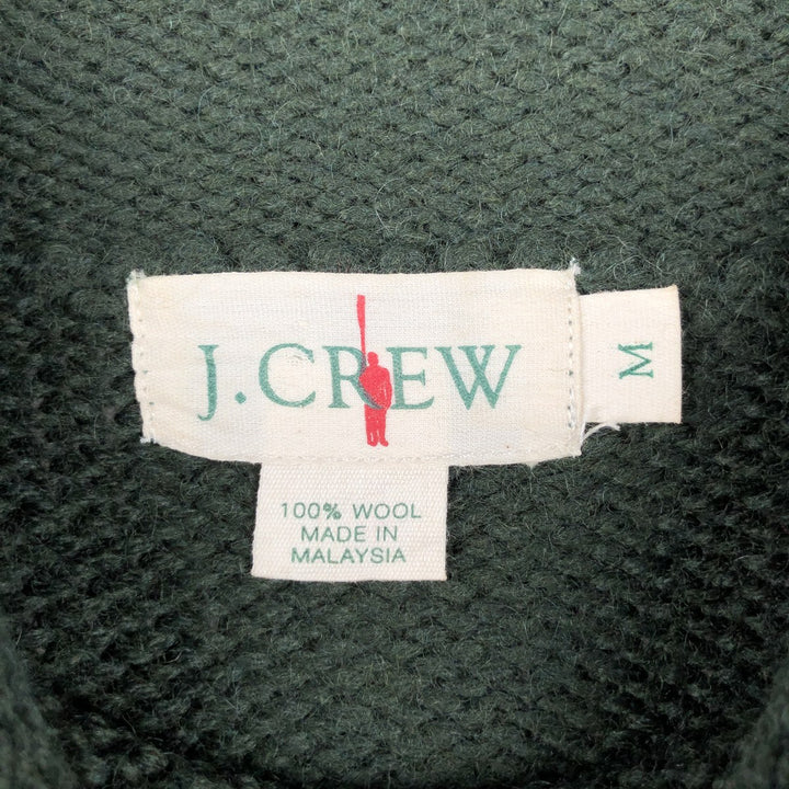 90'S J.Crew roll neck wool knit sweater, men's size M, vintage wool green type Vintage Second Hand