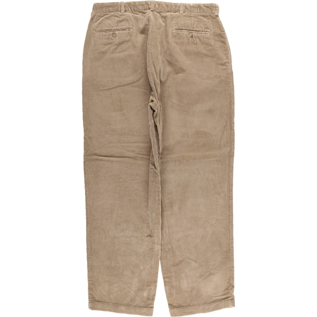 Ralph Lauren POLO by Ralph Lauren ANDREW PANT, wide ribbed, two-pleat corduroy pants, men's size W35. cotton beige type brown Vintage Second Hand
