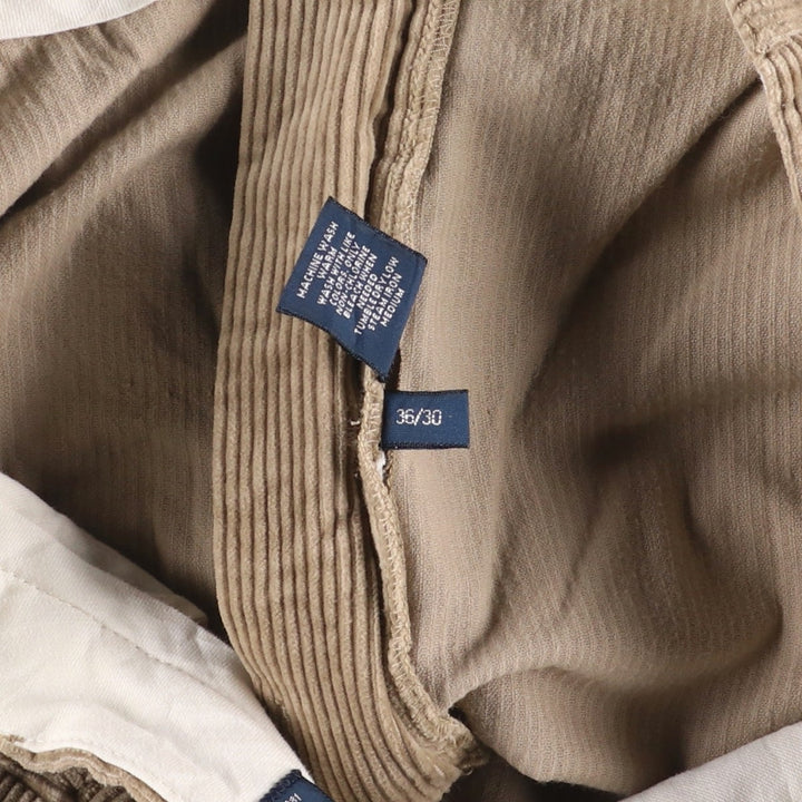 Ralph Lauren POLO by Ralph Lauren ANDREW PANT, wide ribbed, two-pleat corduroy pants, men's size W35. cotton beige type brown Vintage Second Hand