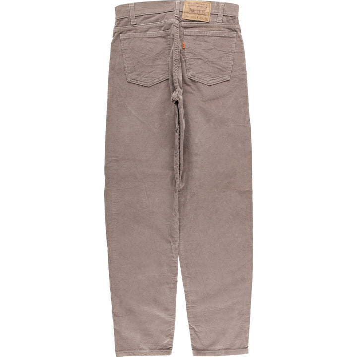 90'S Levi's 550 Relaxed Fit Tapered Leg Corduroy Pants with Orange Tab, Made in USA, Men's, Size W30, Vintage cotton gray type Vintage Second Hand
