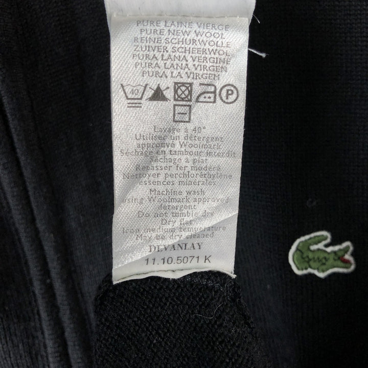 Lacoste Driver's Knit Sweater, Size 6, Men's XL wool black type Vintage Second Hand