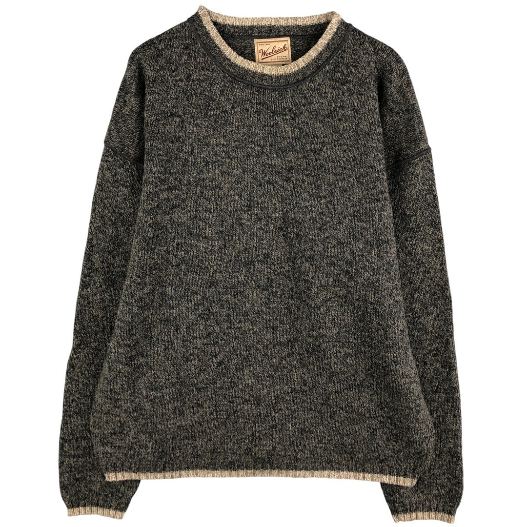 00'S WOOLRICH Wool Knit Sweater, Men's Size L wool Charcoal Vintage Second Hand