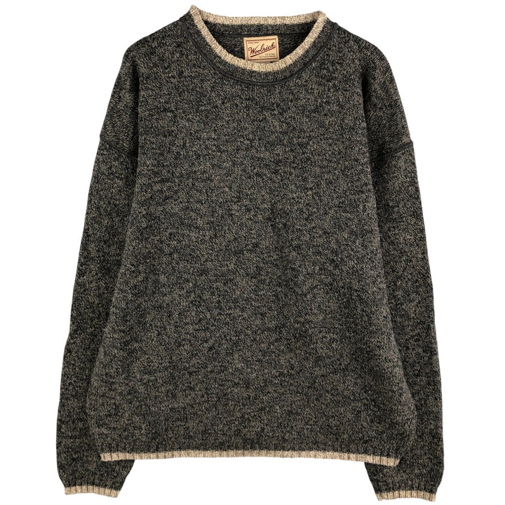 00'S WOOLRICH Wool Knit Sweater, Men's Size L wool Charcoal Vintage Second Hand
