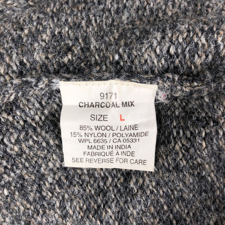 00'S WOOLRICH Wool Knit Sweater, Men's Size L wool Charcoal Vintage Second Hand