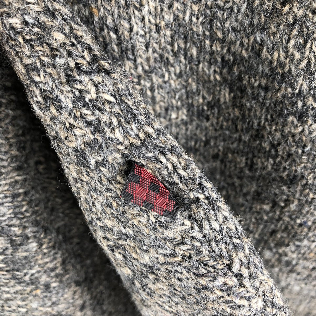 00'S WOOLRICH Wool Knit Sweater, Men's Size L wool Charcoal Vintage Second Hand
