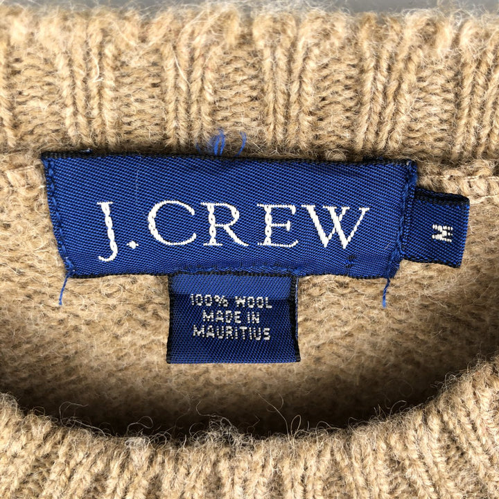 Vintage 90'S J.Crew wool knit sweater, size M, men's wool Beige type Vintage Second Hand