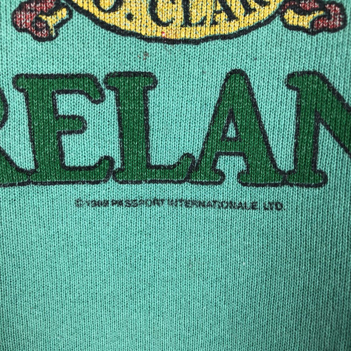 Vintage 1980'S Healthknit McNAMARA'S Advertising Sweatshirt, Made in USA, Men's Size L cotton Emerald green Vintage Second Hand