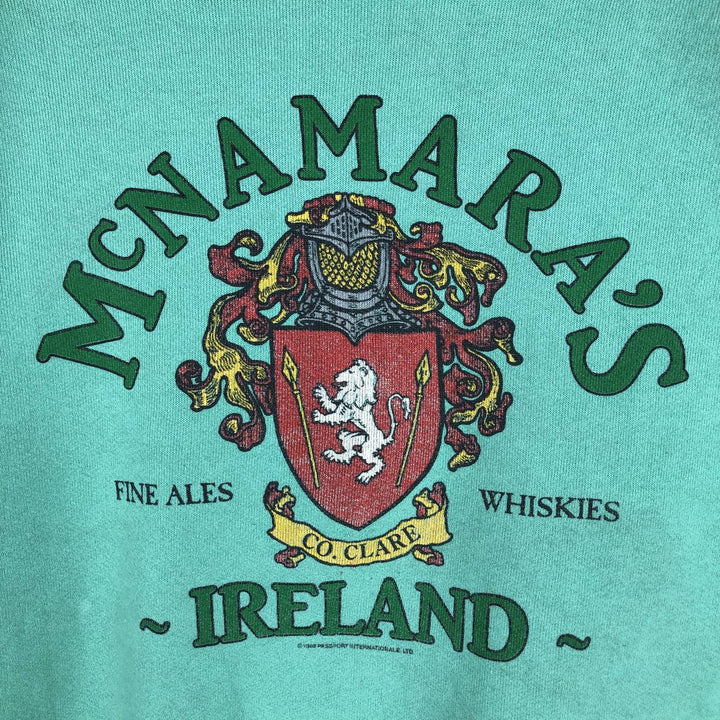 Vintage 1980'S Healthknit McNAMARA'S Advertising Sweatshirt, Made in USA, Men's Size L cotton Emerald green Vintage Second Hand