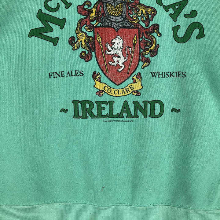 Vintage 1980'S Healthknit McNAMARA'S Advertising Sweatshirt, Made in USA, Men's Size L cotton Emerald green Vintage Second Hand