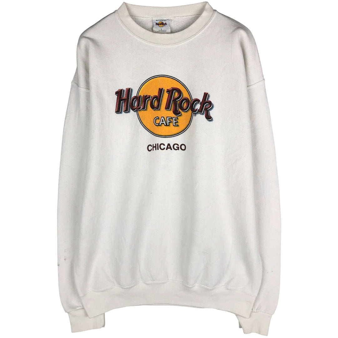 HARD ROCK CAFE Advertising Sweatshirt, Men's Size L cotton white type Vintage Second Hand