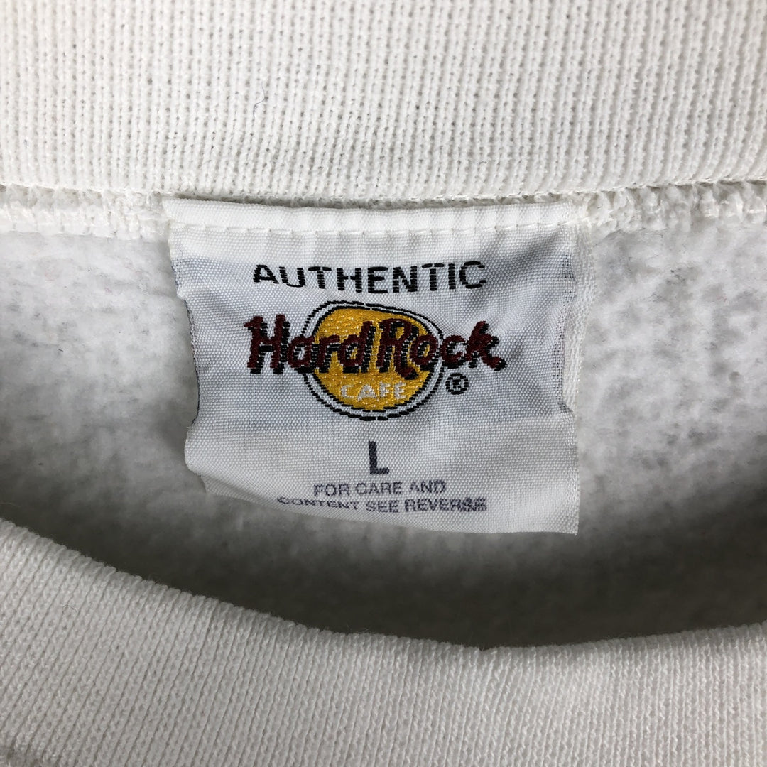 HARD ROCK CAFE Advertising Sweatshirt, Men's Size L cotton white type Vintage Second Hand