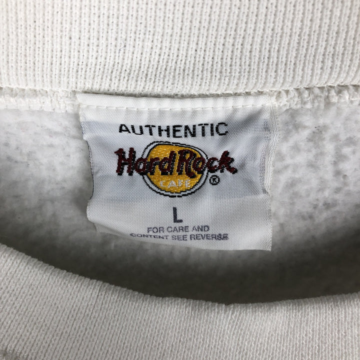 HARD ROCK CAFE Advertising Sweatshirt, Men's Size L cotton white type Vintage Second Hand