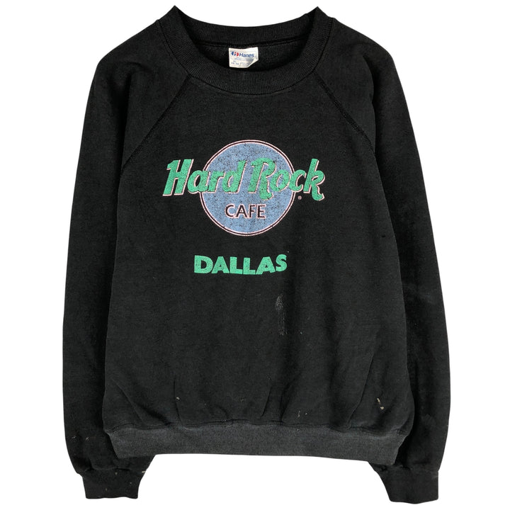 Vintage 1980'S Hanes Hard Rock Cafe Advertising Sweatshirt, Made in USA, Men's XL cotton black type Vintage Second Hand