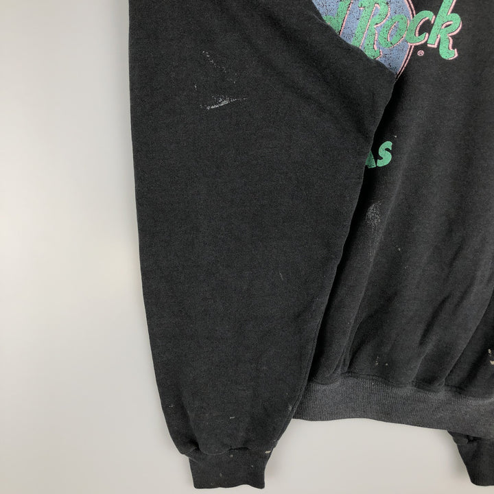 Vintage 1980'S Hanes Hard Rock Cafe Advertising Sweatshirt, Made in USA, Men's XL cotton black type Vintage Second Hand