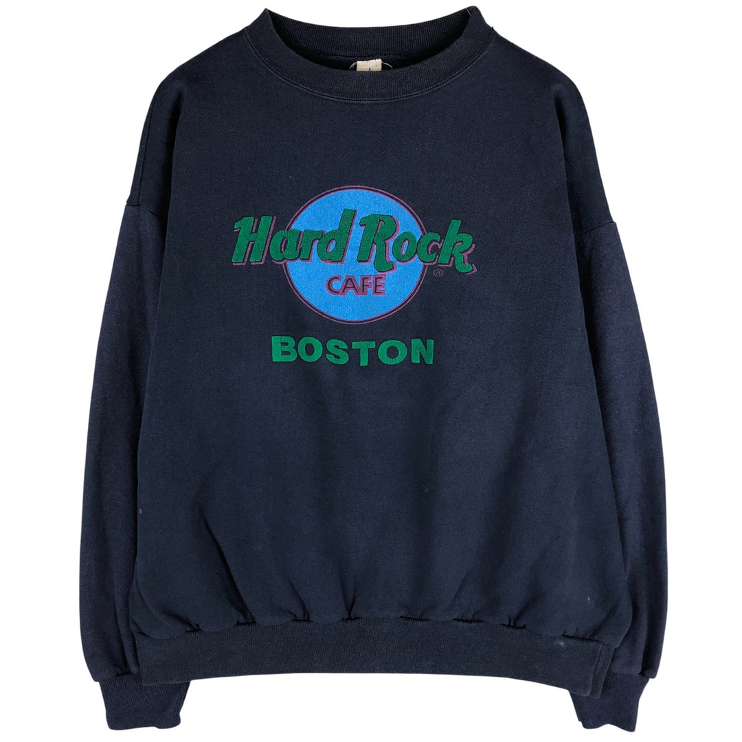 HARD ROCK CAFE Advertising Sweatshirt, Made in USA, Men's Size L cotton navy blue type Vintage Second Hand