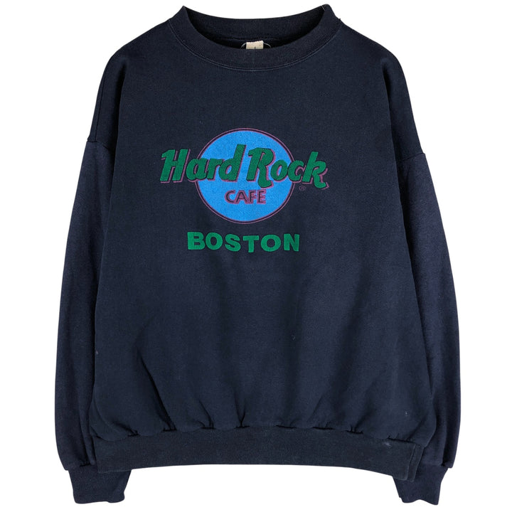 HARD ROCK CAFE Advertising Sweatshirt, Made in USA, Men's Size L cotton navy blue type Vintage Second Hand