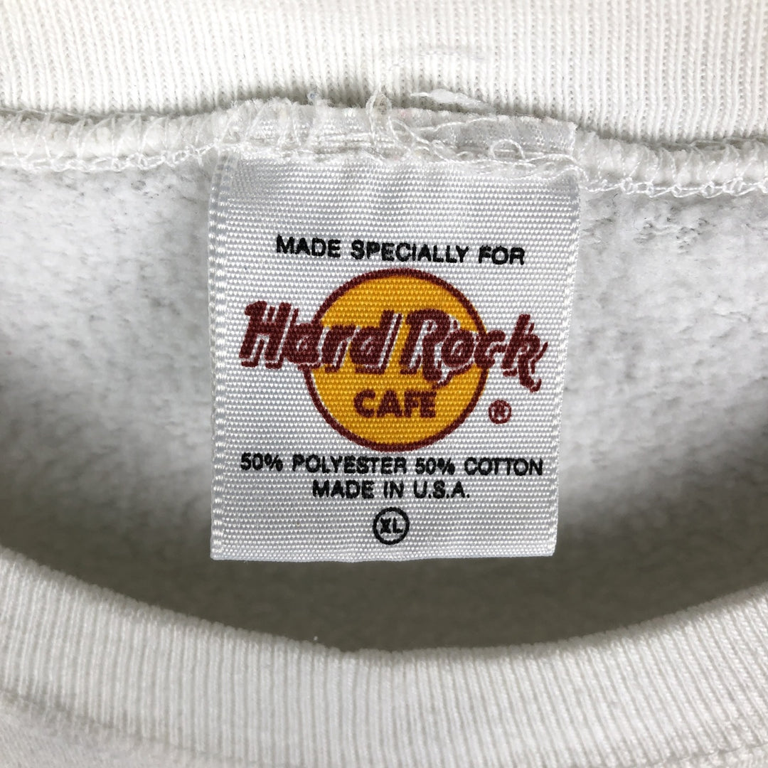 HARD ROCK CAFE Advertising Sweatshirt, Made in USA, Men's XL polyester white type Vintage Second Hand