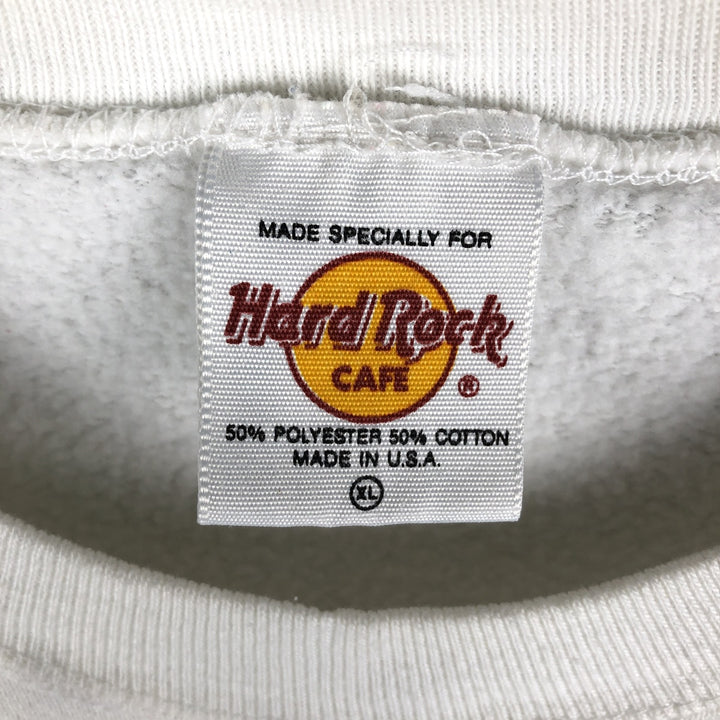 HARD ROCK CAFE Advertising Sweatshirt, Made in USA, Men's XL polyester white type Vintage Second Hand