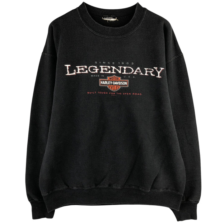 90'S Harley-Davidson Advertising Sweatshirt, Men's XL Size, Vintage unclear black type Vintage Second Hand