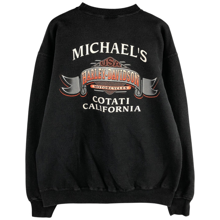 90'S Harley-Davidson Advertising Sweatshirt, Men's XL Size, Vintage unclear black type Vintage Second Hand