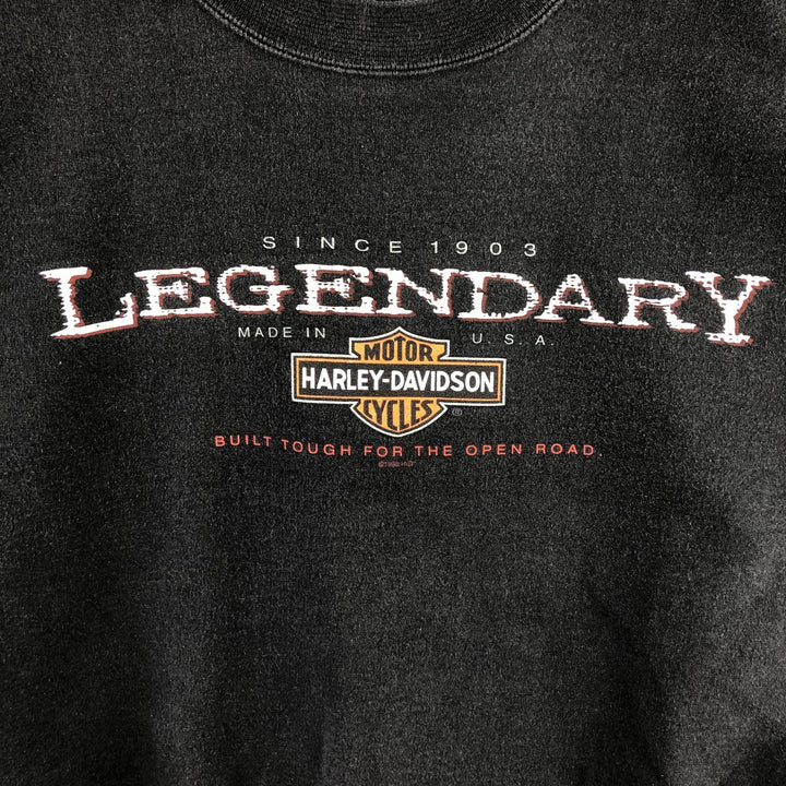 90'S Harley-Davidson Advertising Sweatshirt, Men's XL Size, Vintage unclear black type Vintage Second Hand