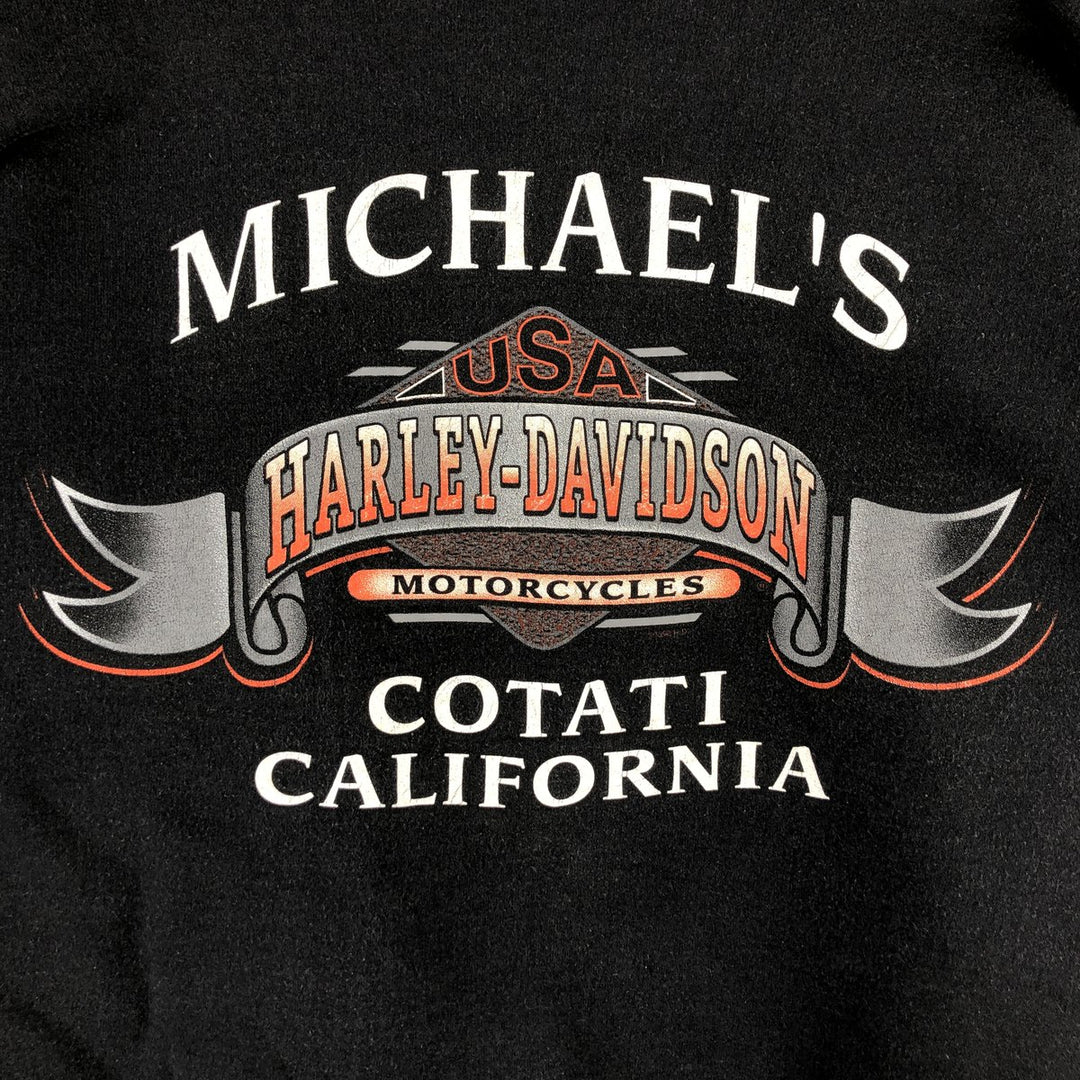 90'S Harley-Davidson Advertising Sweatshirt, Men's XL Size, Vintage unclear black type Vintage Second Hand