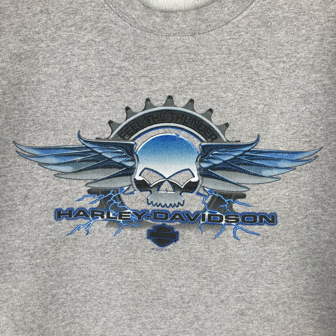 2000'S Harley-Davidson Thunder Advertising Sweatshirt, Men's XL cotton gray type Vintage Second Hand