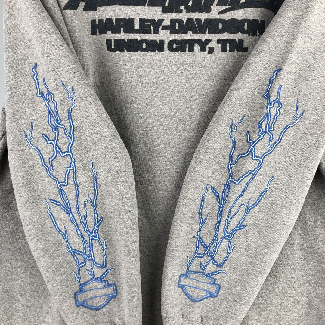 2000'S Harley-Davidson Thunder Advertising Sweatshirt, Men's XL cotton gray type Vintage Second Hand