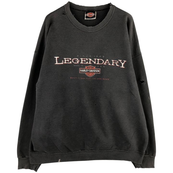 Vintage 90'S Harley-Davidson HANES Advertising Sweatshirt, Men's XL unclear Charcoal Vintage Second Hand