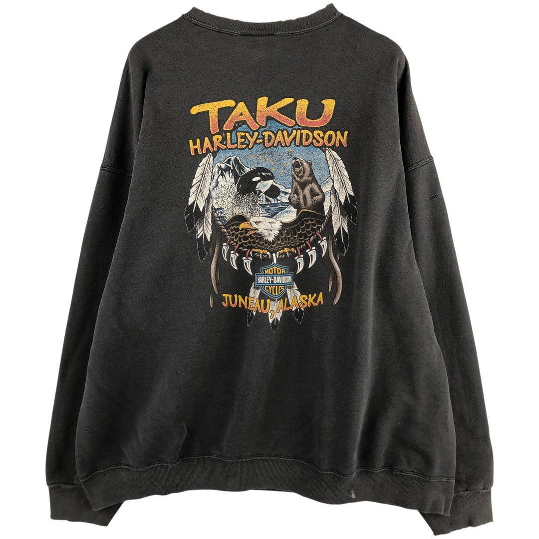 Vintage 90'S Harley-Davidson HANES Advertising Sweatshirt, Men's XL unclear Charcoal Vintage Second Hand