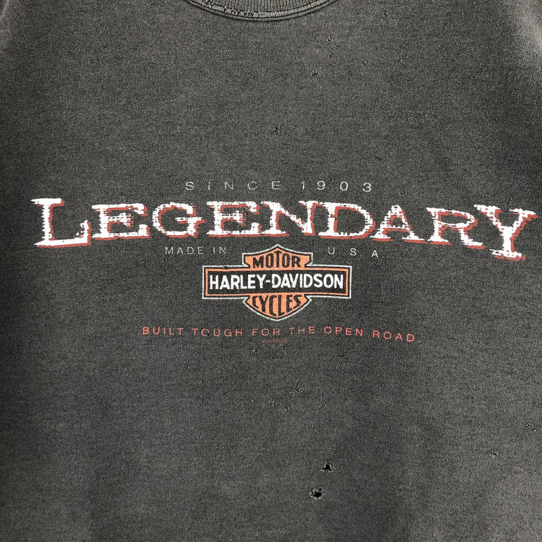 Vintage 90'S Harley-Davidson HANES Advertising Sweatshirt, Men's XL unclear Charcoal Vintage Second Hand