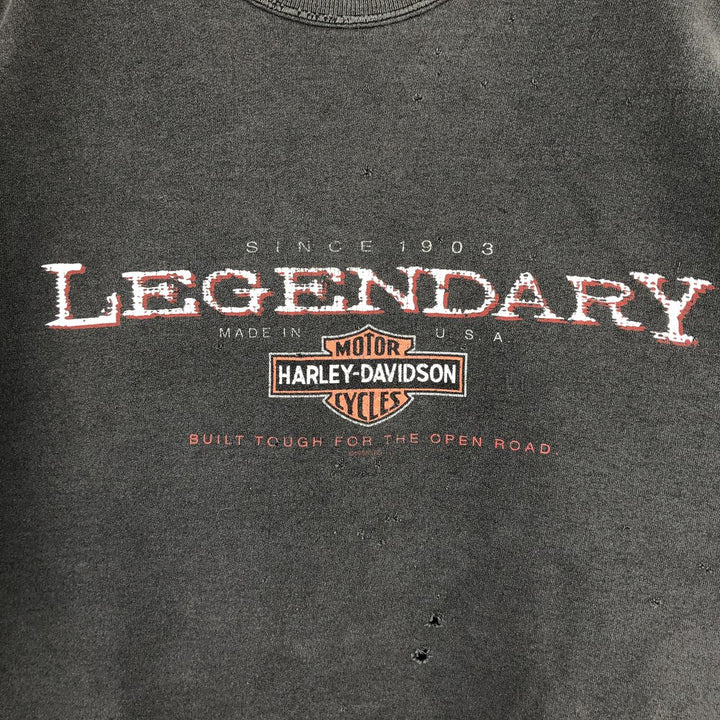 Vintage 90'S Harley-Davidson HANES Advertising Sweatshirt, Men's XL unclear Charcoal Vintage Second Hand