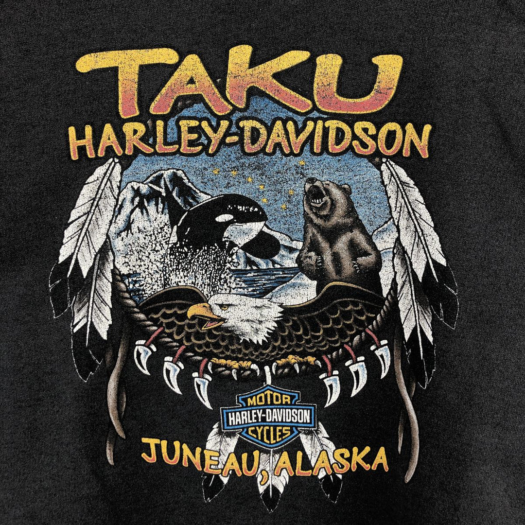 Vintage 90'S Harley-Davidson HANES Advertising Sweatshirt, Men's XL unclear Charcoal Vintage Second Hand