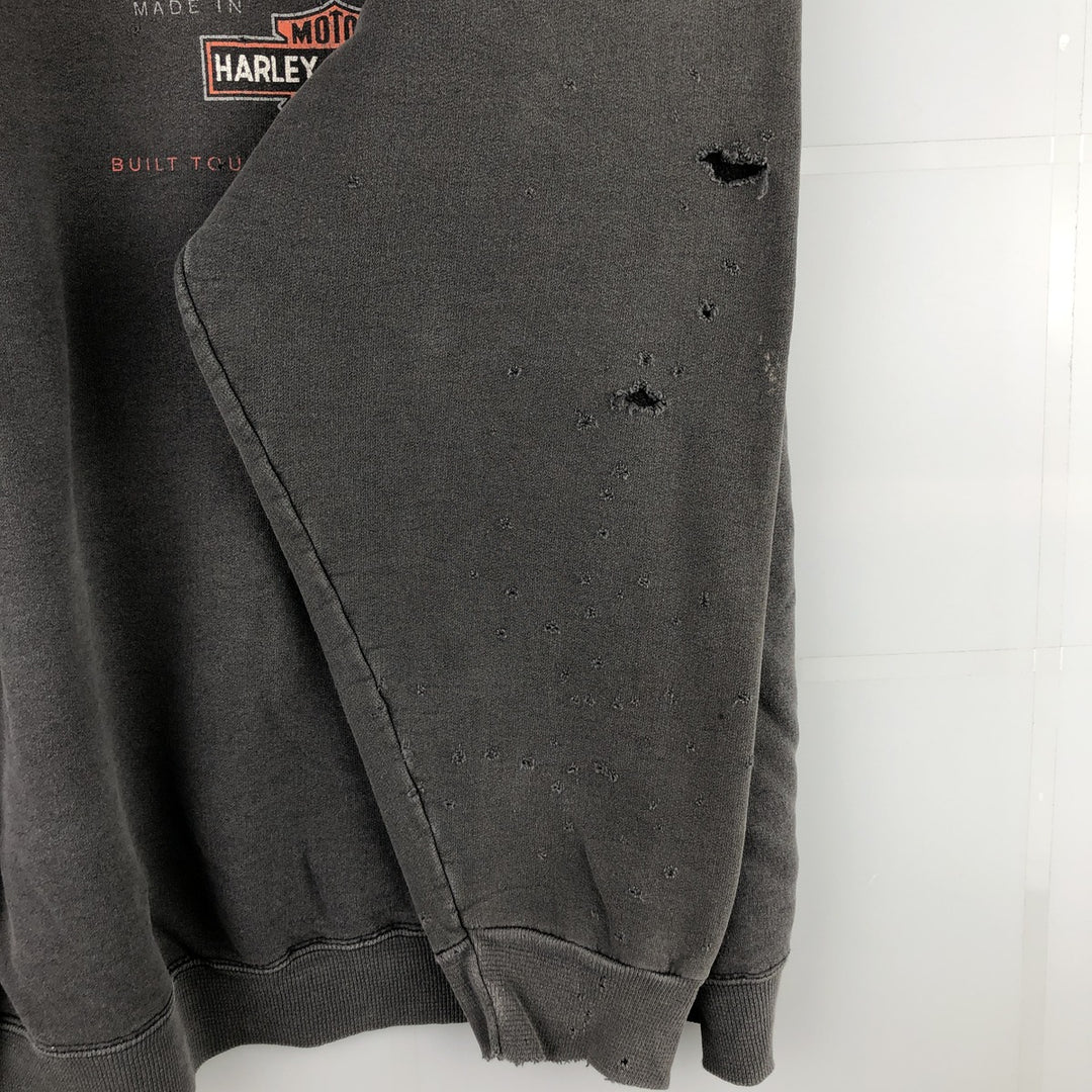 Vintage 90'S Harley-Davidson HANES Advertising Sweatshirt, Men's XL unclear Charcoal Vintage Second Hand