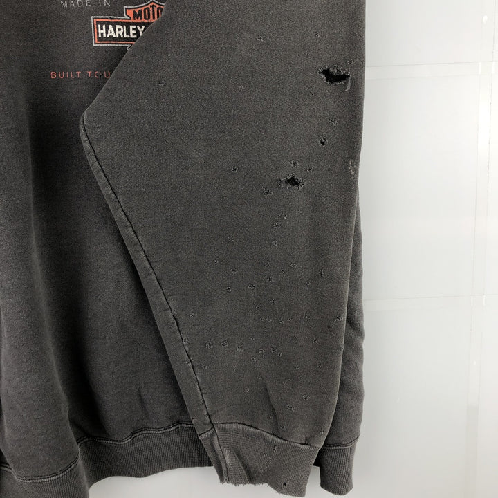 Vintage 90'S Harley-Davidson HANES Advertising Sweatshirt, Men's XL unclear Charcoal Vintage Second Hand