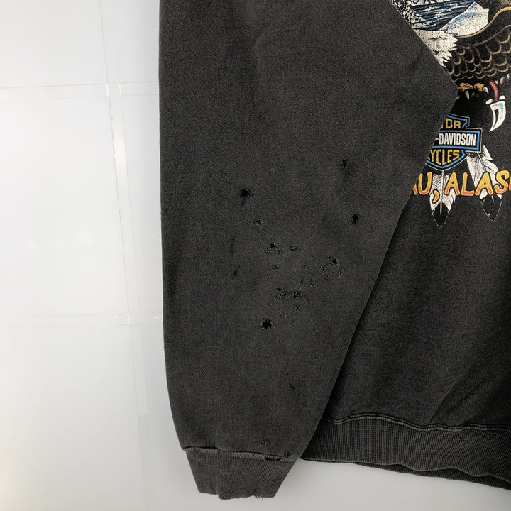 Vintage 90'S Harley-Davidson HANES Advertising Sweatshirt, Men's XL unclear Charcoal Vintage Second Hand