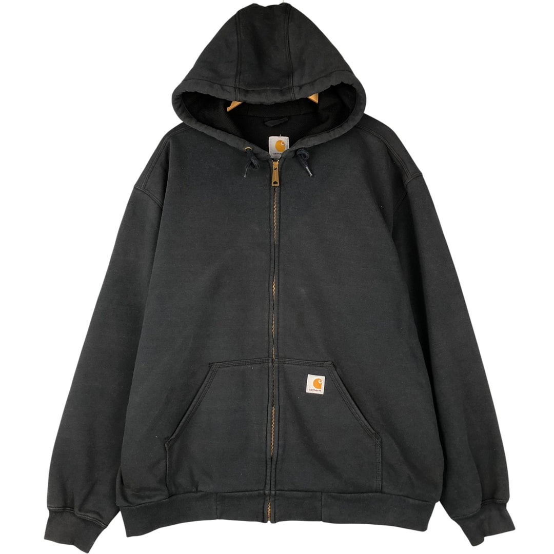 Carhartt Sweat Full Zip Hoodie Men's XL cotton black type Vintage Second Hand