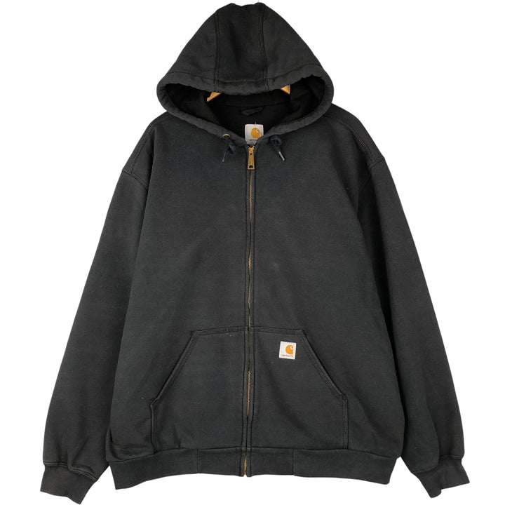 Carhartt Sweat Full Zip Hoodie Men's XL cotton black type Vintage Second Hand