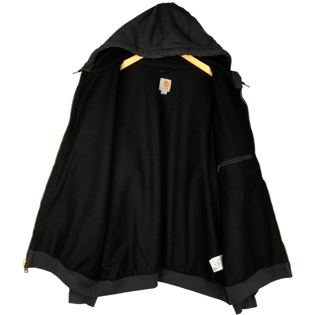 Carhartt Sweat Full Zip Hoodie Men's XL cotton black type Vintage Second Hand