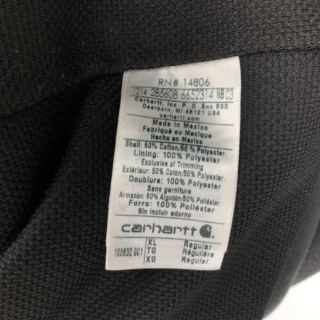 Carhartt Sweat Full Zip Hoodie Men's XL cotton black type Vintage Second Hand