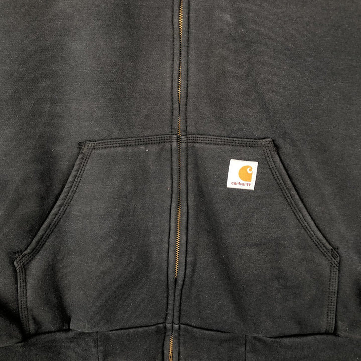 Carhartt Sweat Full Zip Hoodie Men's XL cotton black type Vintage Second Hand