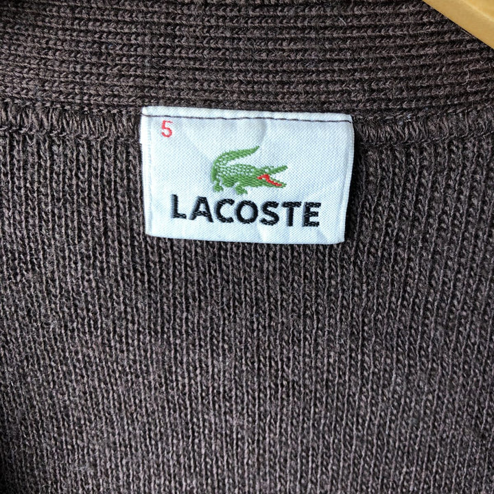 Lacoste Acrylic and Wool Knit Cardigan, Size 5, Men's Size L wool brown type Vintage Second Hand
