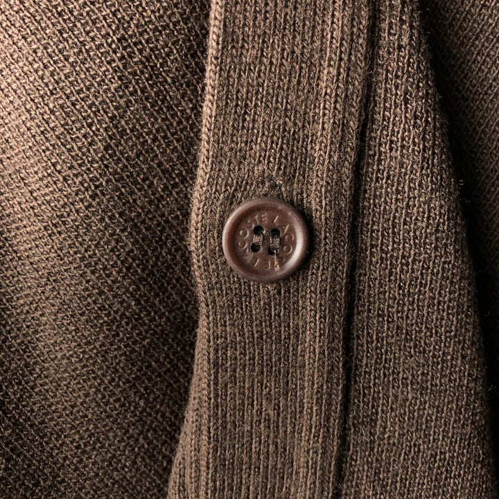 Lacoste Acrylic and Wool Knit Cardigan, Size 5, Men's Size L wool brown type Vintage Second Hand