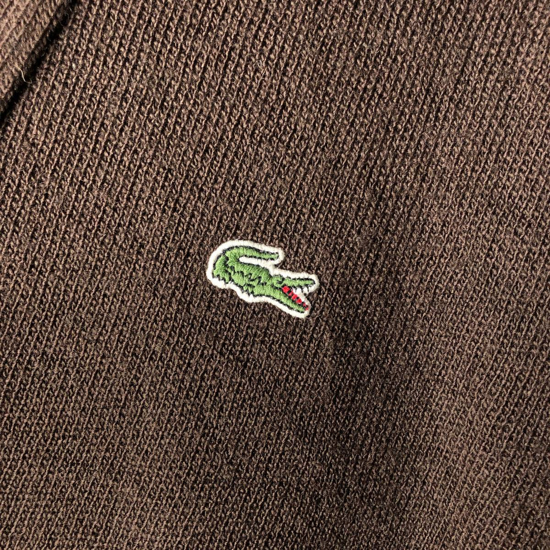 Lacoste Acrylic and Wool Knit Cardigan, Size 5, Men's Size L wool brown type Vintage Second Hand