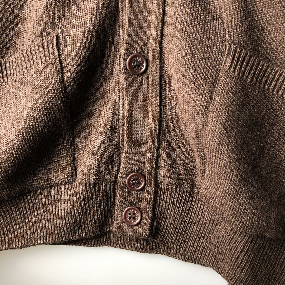 Lacoste Acrylic and Wool Knit Cardigan, Size 5, Men's Size L wool brown type Vintage Second Hand