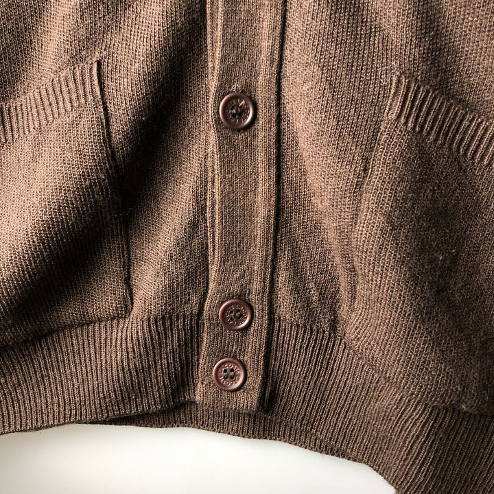Lacoste Acrylic and Wool Knit Cardigan, Size 5, Men's Size L wool brown type Vintage Second Hand