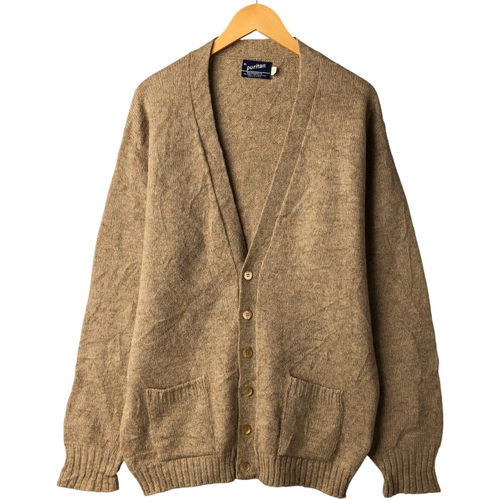Vintage 1980'S Puritan Aquamatic wool knit cardigan, made in the USA, men's size XL wool Beige type Vintage Second Hand