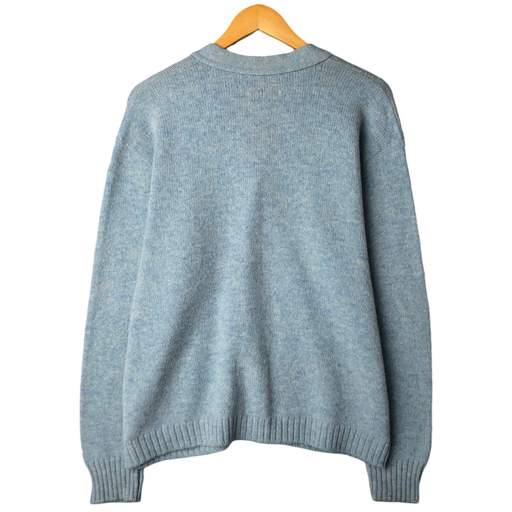 Vintage 1970'S Jantzen wool knit cardigan, made in the USA, size L, men's unclear Blue type light blue Vintage Second Hand