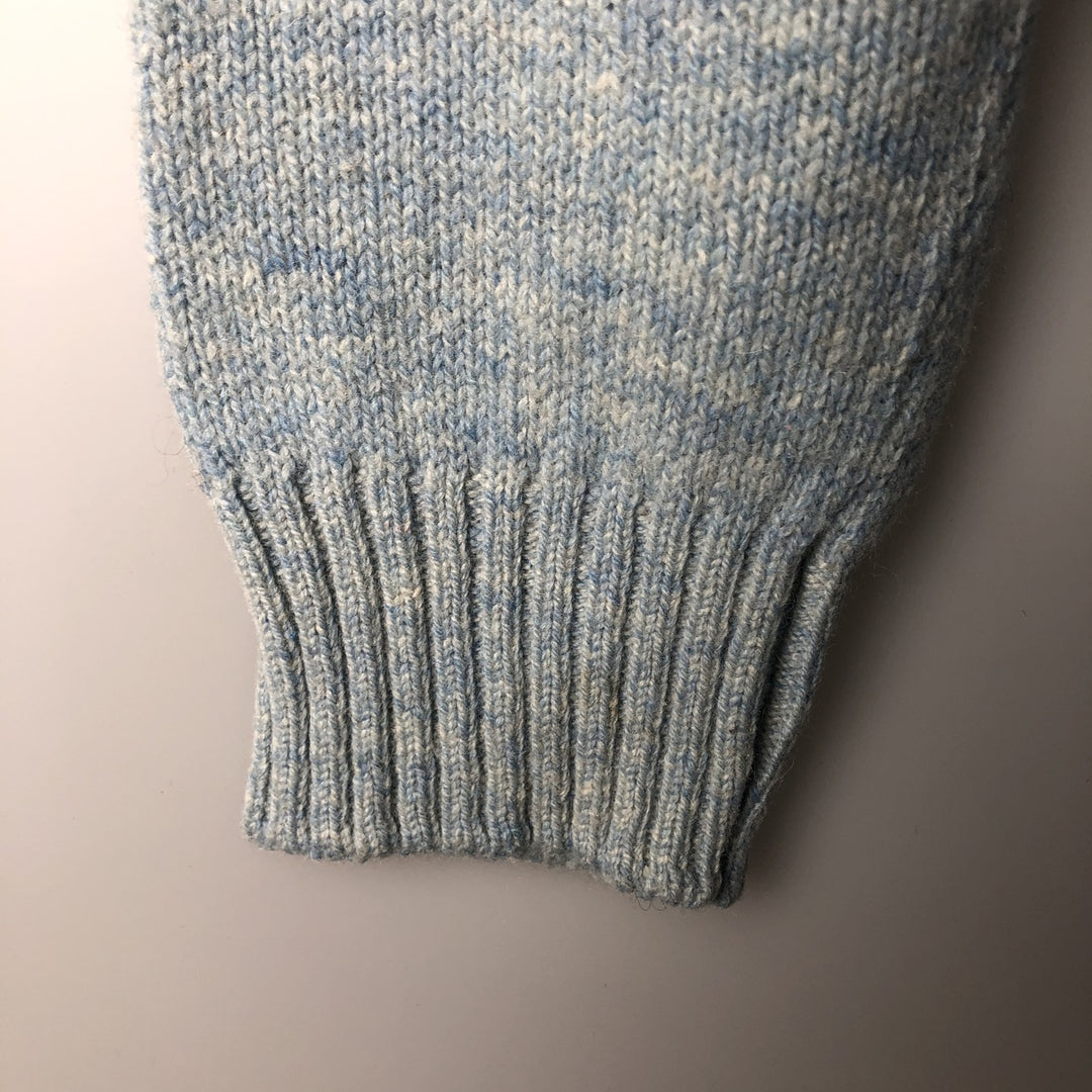 Vintage 1970'S Jantzen wool knit cardigan, made in the USA, size L, men's unclear Blue type light blue Vintage Second Hand