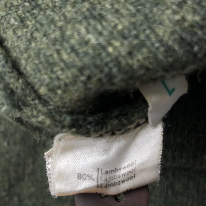 Vintage 1980'S Lacoste Chemise French Lacoste collared wool knit cardigan, size 6, men's XL Lamb wool green type Vintage Second Hand